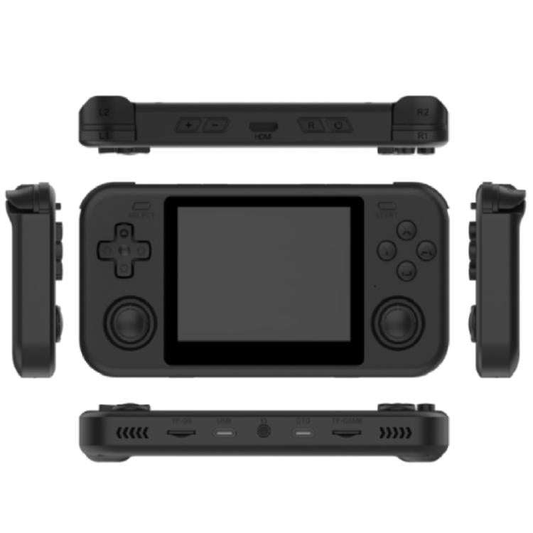 O30S 3.5-inch IPS Screen Open Source Handheld Game Console Linux System, Memory: 128G(Black)