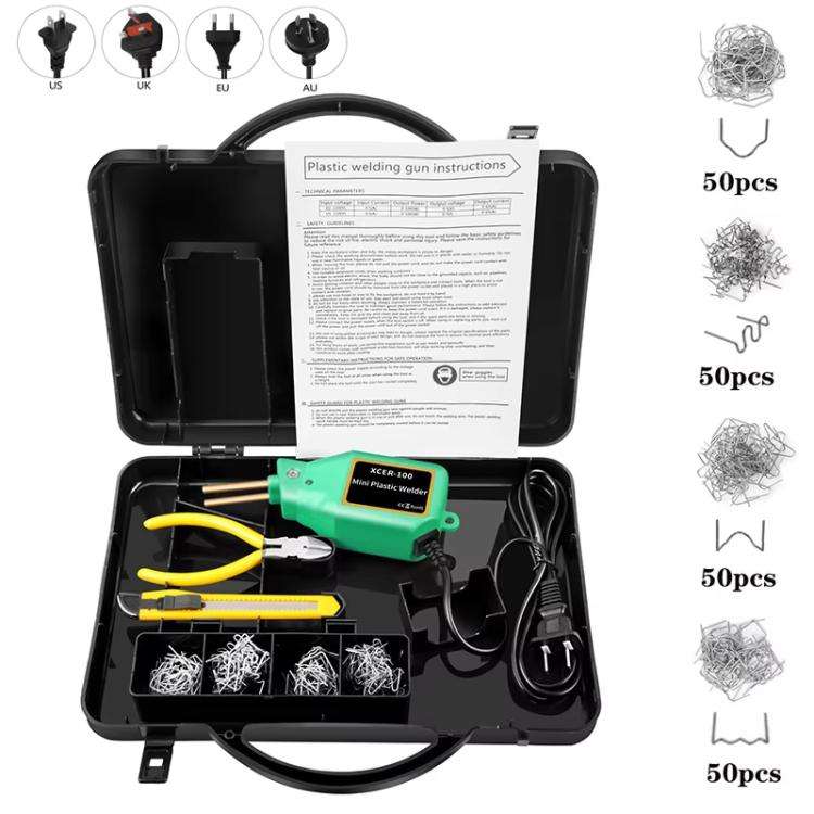 Car Bumper Welding Plastic Welding Tools Welding Wire Patch Nail Hot Stapler Repair Welder, Plug:...