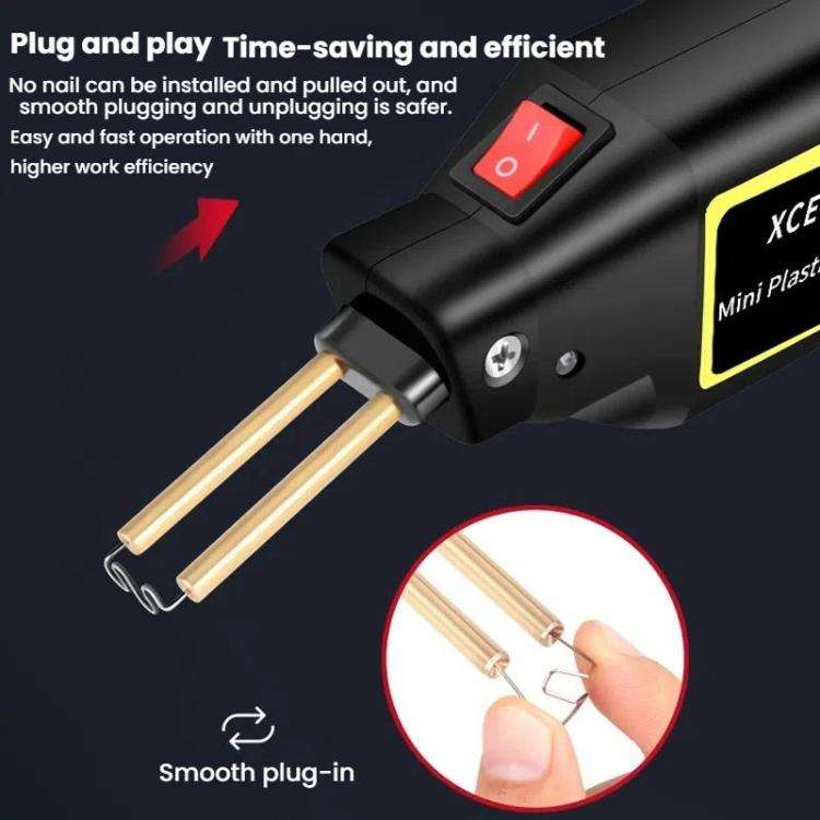 Car Bumper Welding Plastic Welding Tools Welding Wire Patch Nail Hot Stapler Repair Welder, Plug:...