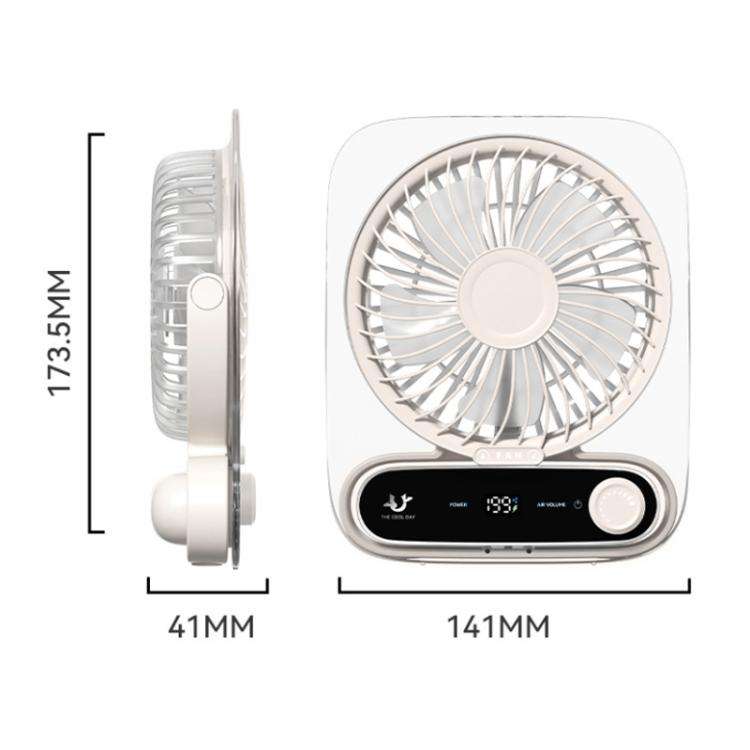 199-speed Desktop wall-mounted Fan With Handle & Light Built-in  Aromatherapy Cotton(Clear Black)