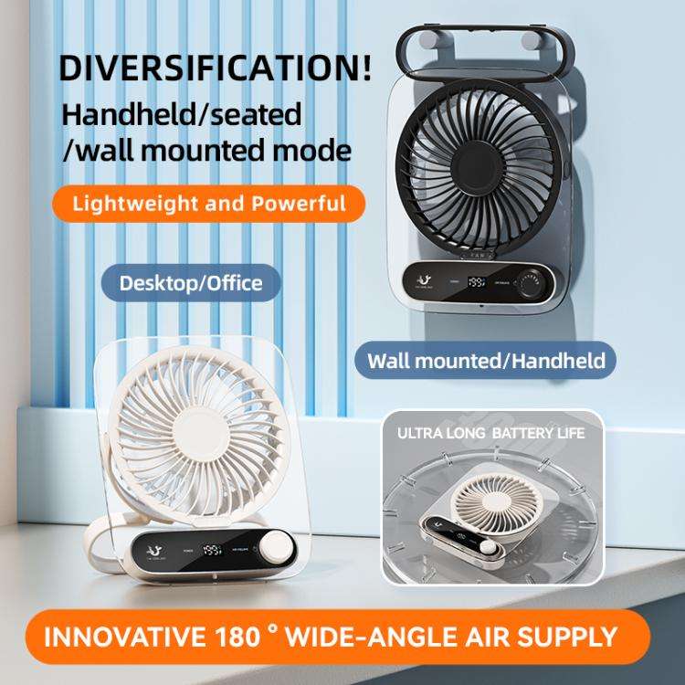 199-speed Desktop wall-mounted Fan With Handle & Light Built-in Aromatherapy Cotton(Clear White)