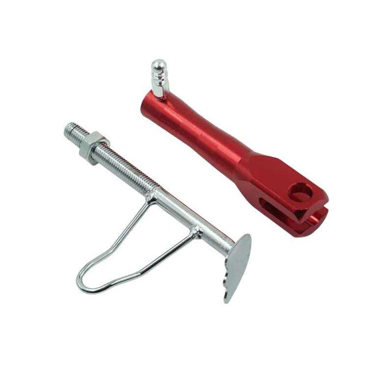 Motorcycle E-Bike Foot Support Retrofit Accessory Retractable Side Stand(Red)