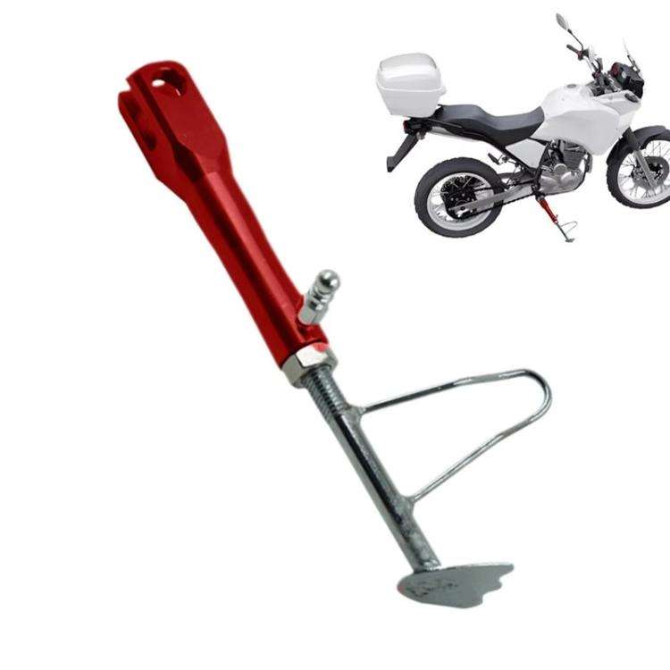 Motorcycle E-Bike Foot Support Retrofit Accessory Retractable Side Stand(Red)