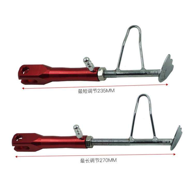 Motorcycle E-Bike Foot Support Retrofit Accessory Retractable Side Stand(Red)