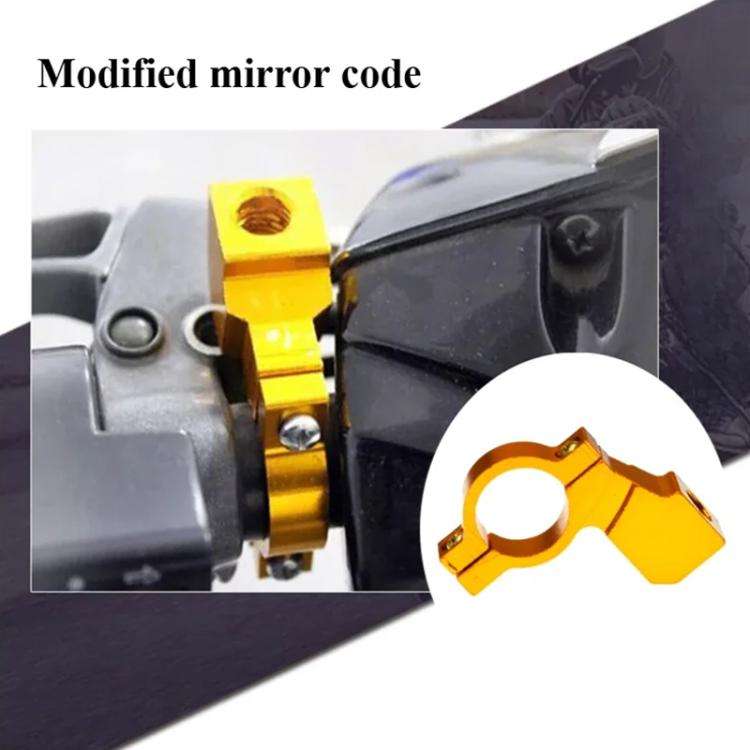 Motorcycle Modified Rear View Mirror Bracket Holder Clamp E-Bike Mirror Mount Reflector Clamp(Dar...