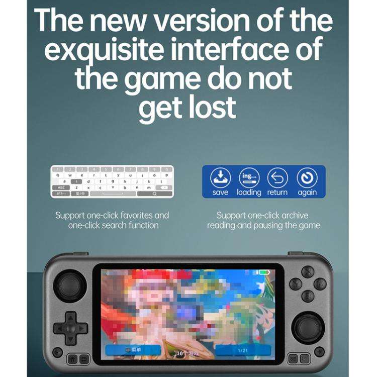 CB408 4.7-inch Touch Screen Handheld Game Console Supports WiFi Android 11 +Linux System 128G(Gray)
