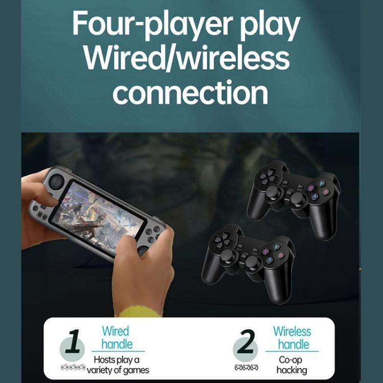 CB408 4.7-inch Touch Screen Handheld Game Console Supports WiFi Android 11 +Linux System 128G(Gray)