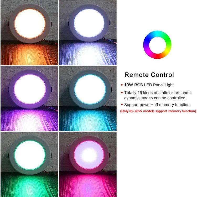 10W 85-265V RGB+White Light Ceiling Lamp Round Recessed Dimmable Ceiling Light With Remote Contro...