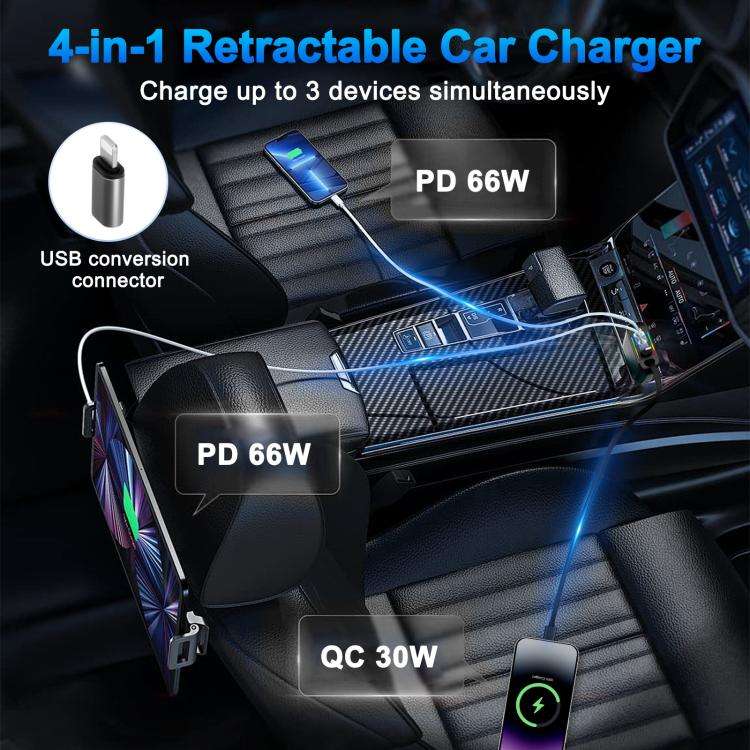 E1 4-in-1 Multifunctional Car Bluetooth MP3 Charger with Starry Sky Stmosphere Spotlight(Black)