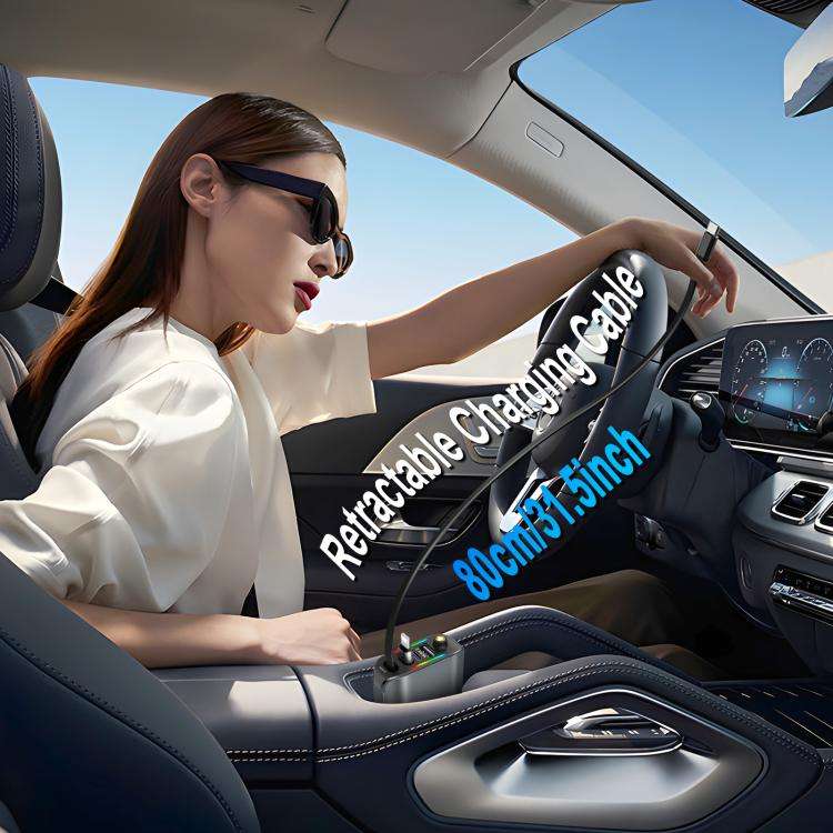 E1 4-in-1 Multifunctional Car Bluetooth MP3 Charger with Starry Sky Stmosphere Spotlight(Black)
