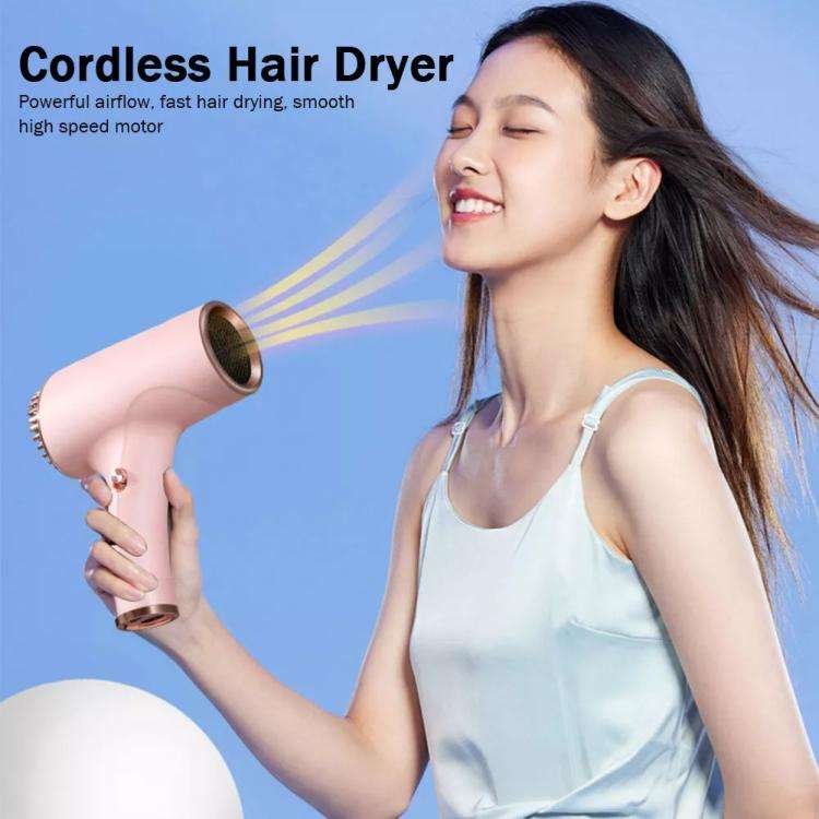 Rechargeable Wireless Hair Dryer Negative Ion Hot and Cold Wind Versatile Hairdressing Tools US P...