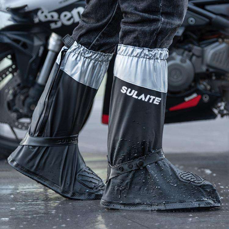 SULAITE Motorcycle Shoe Cover Thickened Anti-slip Wear-resistant Rain Shoes Outdoor Riding Adult ...
