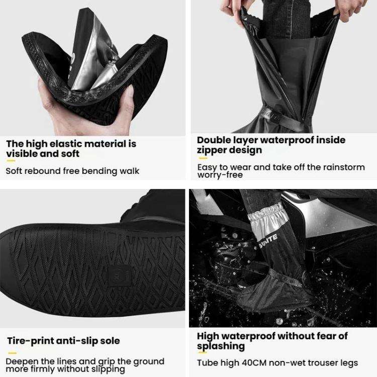 SULAITE Motorcycle Shoe Cover Thickened Anti-slip Wear-resistant Rain Shoes Outdoor Riding Adult ...