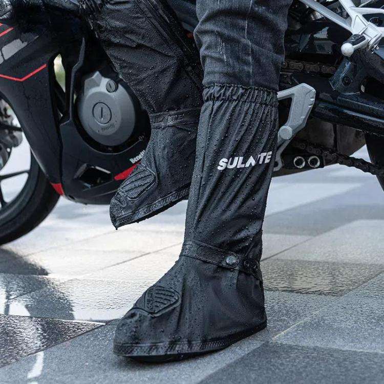 SULAITE Motorcycle Shoe Cover Thickened Anti-slip Wear-resistant Rain Shoes Outdoor Riding Adult ...