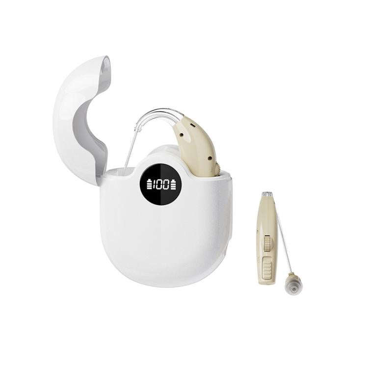 Noise-Cancelling Hearing Aid For Seniors With Digital Display And Charging Box(Skin Color)