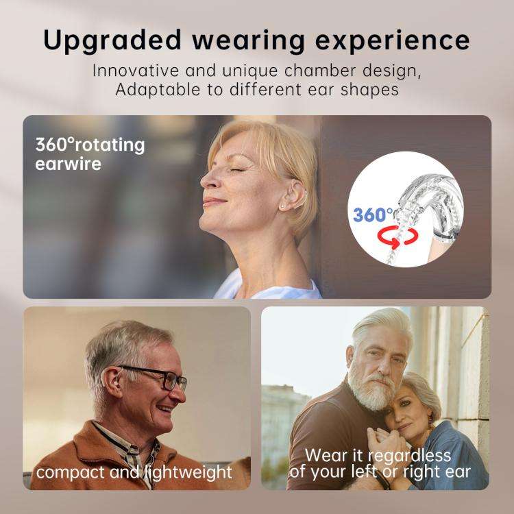 Noise-Cancelling Hearing Aid For Seniors With Digital Display And Charging Box(Skin Color)
