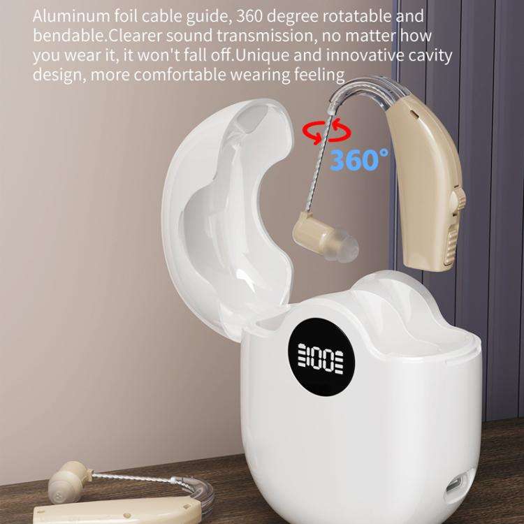 Noise-Cancelling Hearing Aid For Seniors With Digital Display And Charging Box(Skin Color)