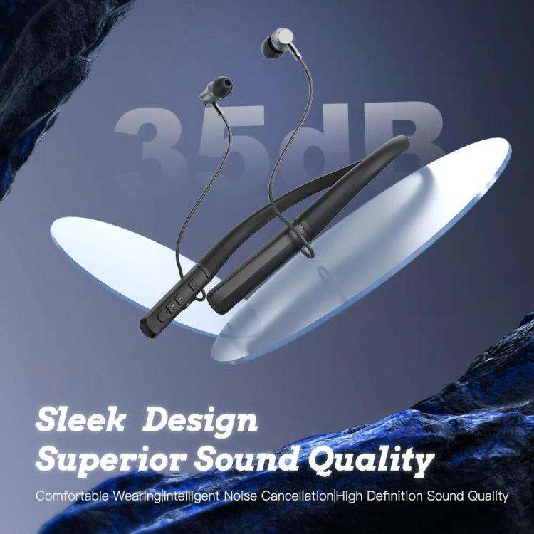 Neck-hanging 16-channel Bluetooth Hearing Aid Rechargeable Sound Amplifier for The Elderly(Black)