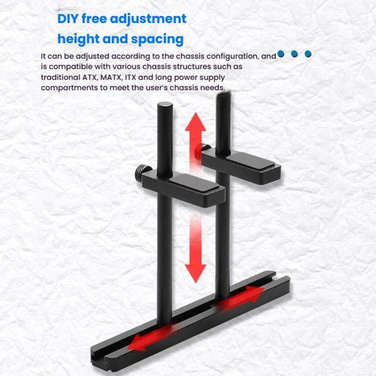 FinalCool Aluminum Alloy Adjustable Graphics Card Bracket Chassis Fan Position Graphics Holder Su...