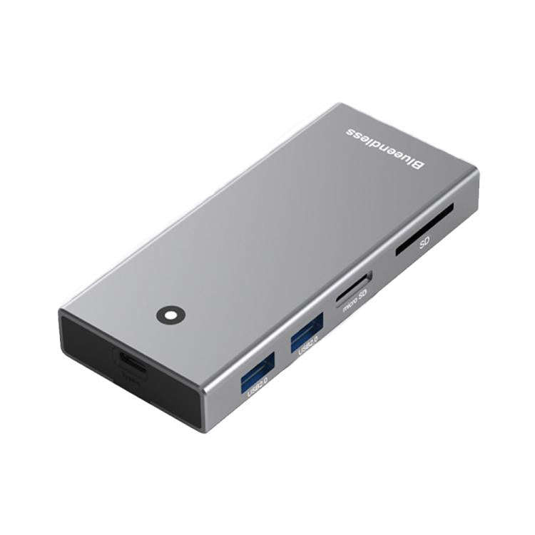 Blueendless M.2 Nvme/Sata Dual-Protocol Hard Disk Box HUB USB2.0 x 2 + SD/TF2.0