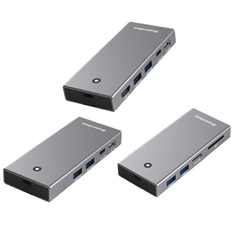 Blueendless M.2 Nvme/Sata Dual-Protocol Hard Disk Box HUB 4K60Hz+USB 10G x 2+Type-C 10G+PD100W