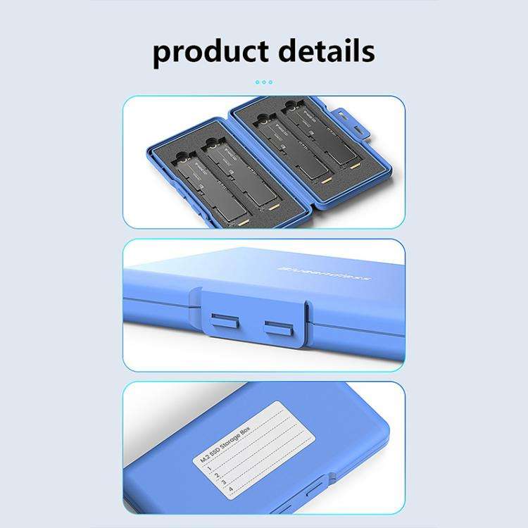 Blueendless M1 Universal M.2 SSD Shockproof and Waterproof Storage Box(Blue)