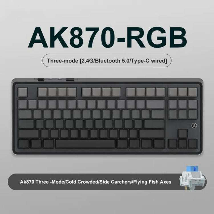 Ajazz AK870 Wireless Bluetooth Tri-mode Mechanical Keyboard RGB DIY Custom Hot Swap Gaming Keyboa...