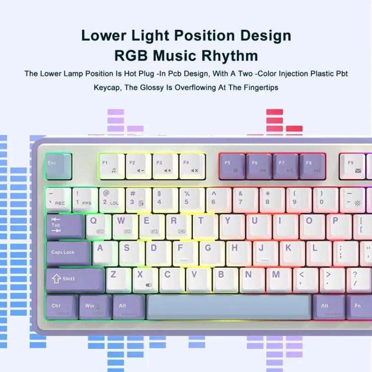Ajazz AK870 Wireless Bluetooth Tri-mode Mechanical Keyboard RGB DIY Custom Hot Swap Gaming Keyboa...
