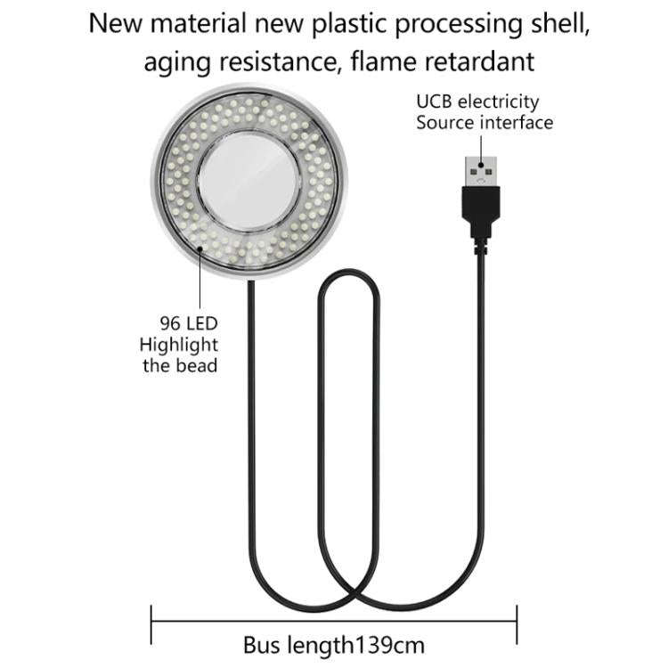 MaAnt MY-038 Cell Phone Repair Microscope Ring Polarized LED Light Source Lamps 96 Beads Anti-Gla...