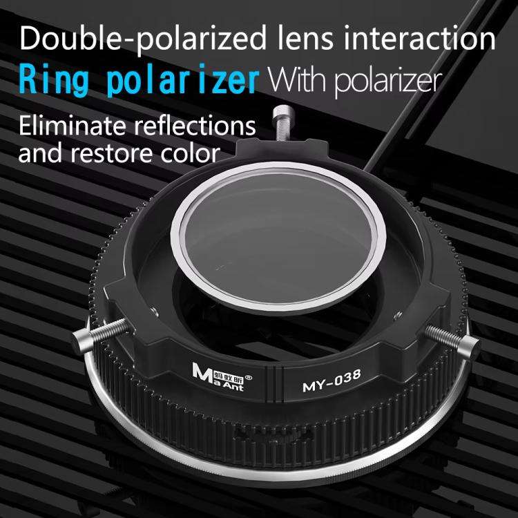 MaAnt MY-038 Cell Phone Repair Microscope Ring Polarized LED Light Source Lamps 96 Beads Anti-Gla...