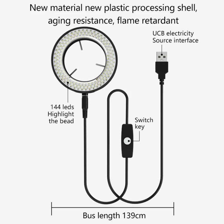 MaAnt MY-037 Cell Phone Repair 144 Beads Microscope Ring Light Source
