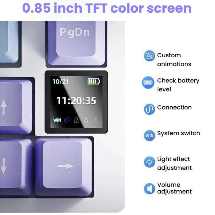 Ajazz AK820 Pro Wireless Bluetooth Tri- mode Custom Hot Swap Gasket Mechanical Gaming Keyboard Wi...