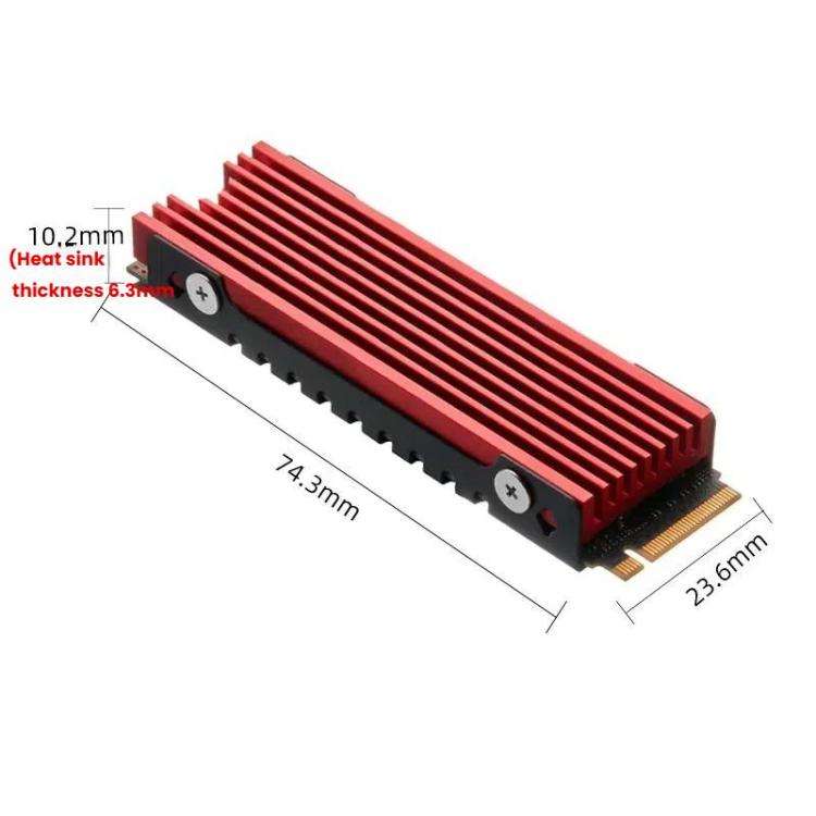 FinalCool M.2 2280 NVME SSD Radiator Aluminum Heat Sink for Desktop PC PS5(Silver)