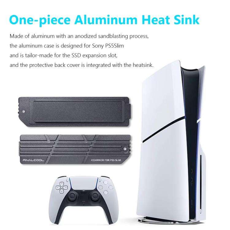 For PS5 Slim / Pro FinalCool M.2 2280 NVME SSD Radiator Integrated Aluminum Alloy Heatsink(Silver)