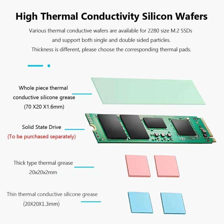 For PS5 Slim / Pro FinalCool M.2 2280 NVME SSD Radiator Integrated Aluminum Alloy Heatsink(Silver)