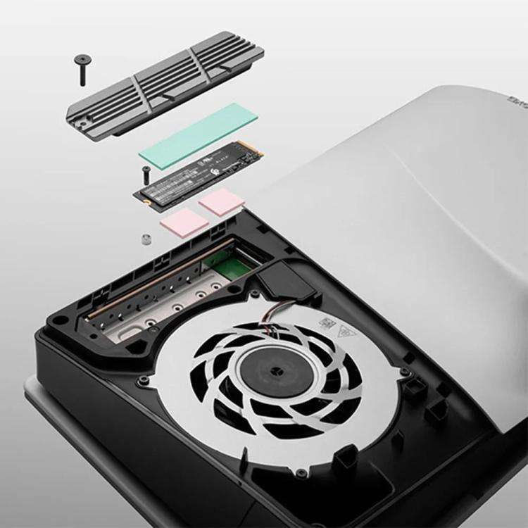 For PS5 Slim / Pro FinalCool M.2 2280 NVME SSD Radiator Integrated Aluminum Alloy Heatsink(Silver)