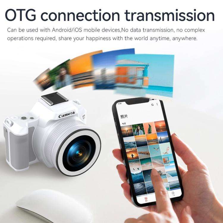 48 Million Pixel 2K Ultra HD Mini Digital Portable Camera, Color: White+Fill Light