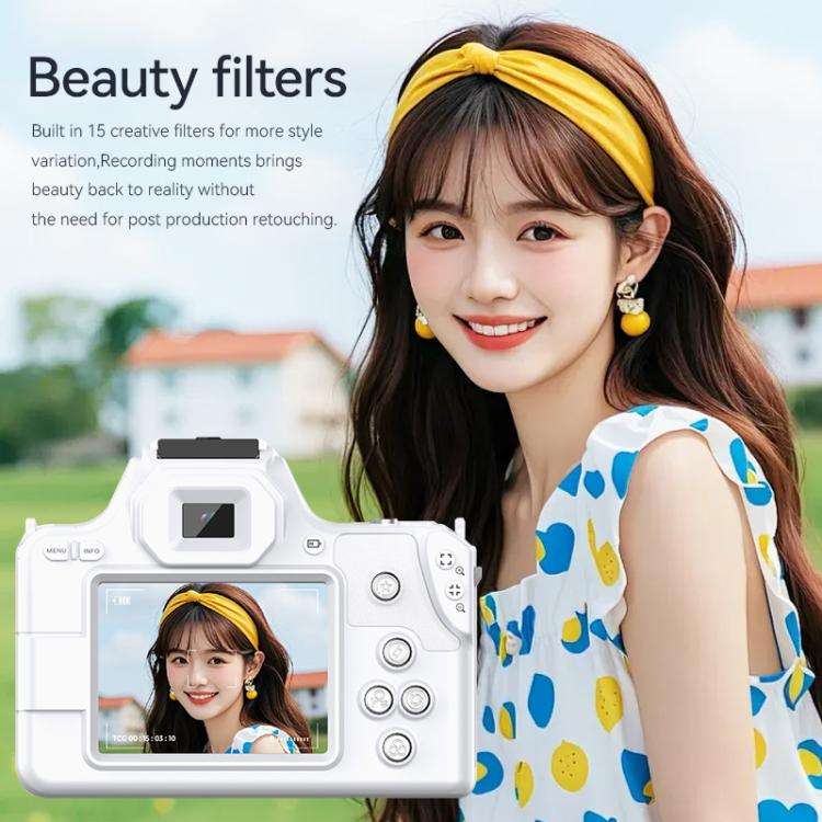 48 Million Pixel 2K Ultra HD Mini Digital Portable Camera, Color: White