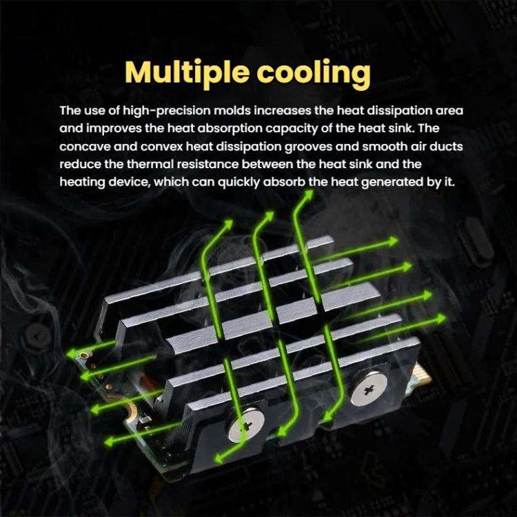 FinalCool  M.2 2242 SSD Solid State Drive Heat Sink Aluminum Radiator(Black)