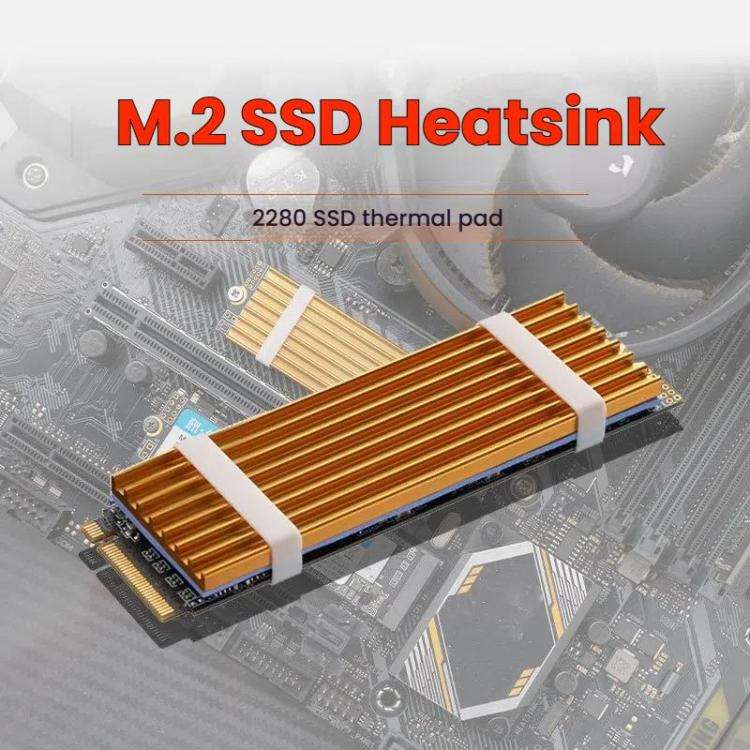 FinalCool M.2 2280 NVMe SSD Heat Sink Solid State Drive Radiator(Gold)