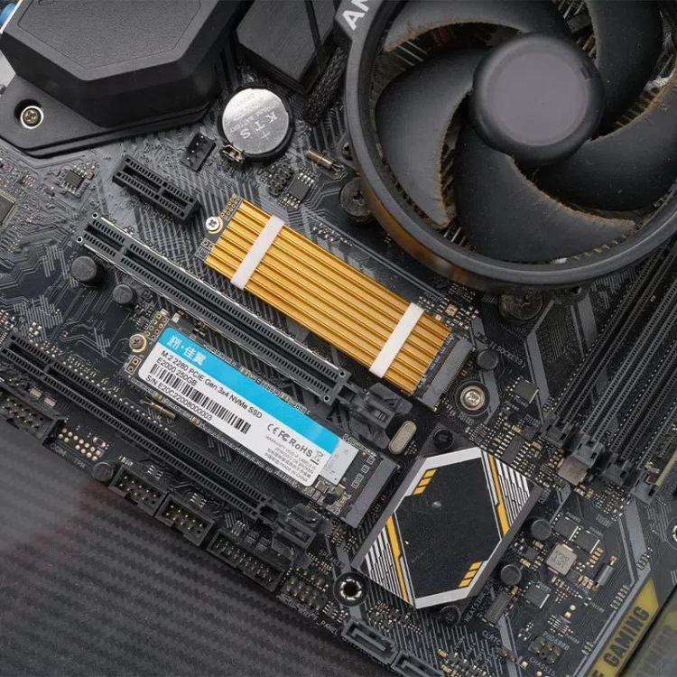 FinalCool M.2 2280 NVMe SSD Heat Sink Solid State Drive Radiator(Gold)