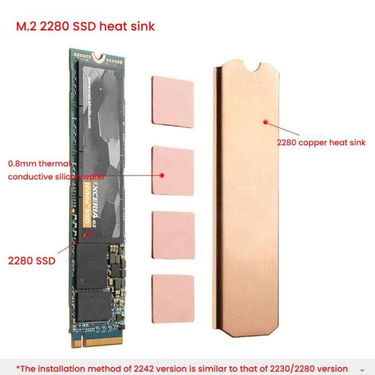 FinalCool M.2 2242 Pure Copper SSD Heat Sink for Game Consoles / Laptops / Mini Hosts