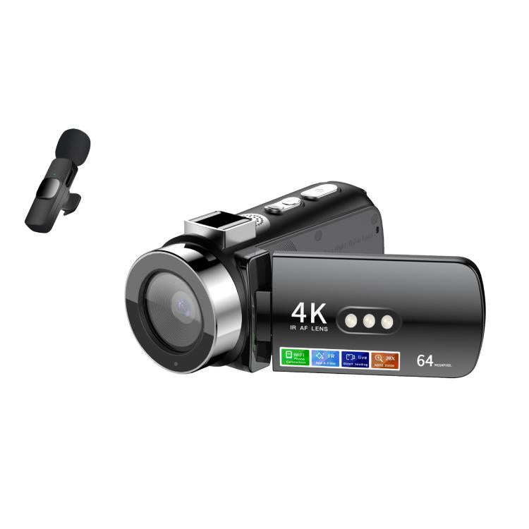 WiFi HD 4K Lightless Colorful Night Vision Digital Video Camera, Color: Black + Wireless Noise Re...