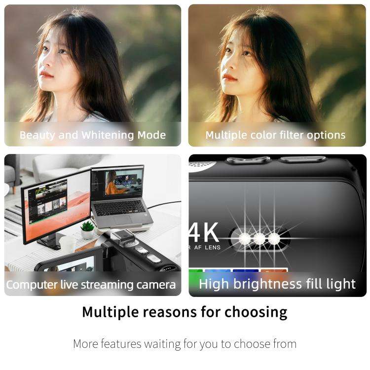 WiFi HD 4K Lightless Colorful Night Vision Digital Video Camera, Color: Red + Bracket