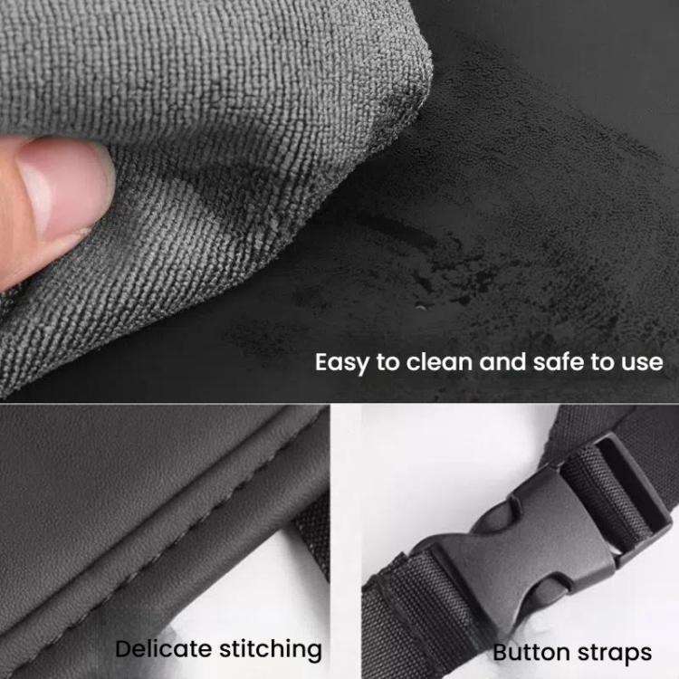 Multifunctional Car Seat Back Storage Bag Car Leather Trash Can Decoration Products(Black)