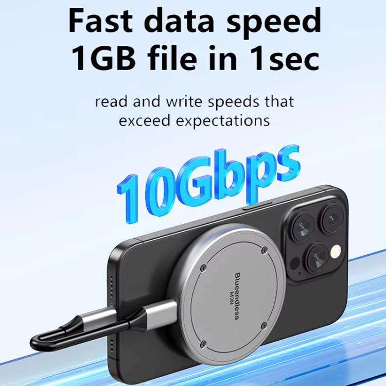 Blueendless M3NPD M.2 NVMe 2230/2242 Magnetic Phone Hard Disk Box with PD Charging Port