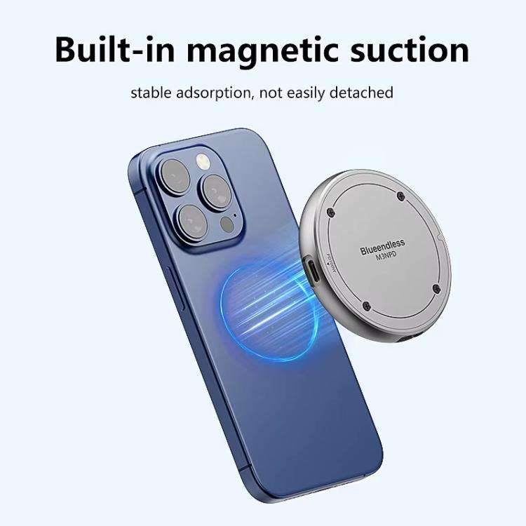Blueendless M3NPD M.2 NVMe 2230/2242 Magnetic Phone Hard Disk Box with PD Charging Port