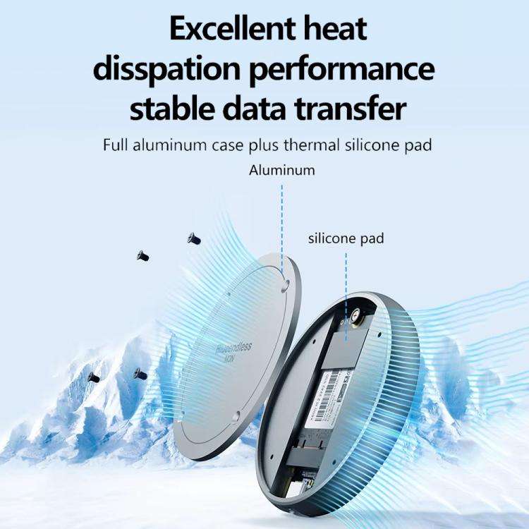 Blueendless M3NPD M.2 NVMe 2230/2242 Magnetic Phone Hard Disk Box with PD Charging Port