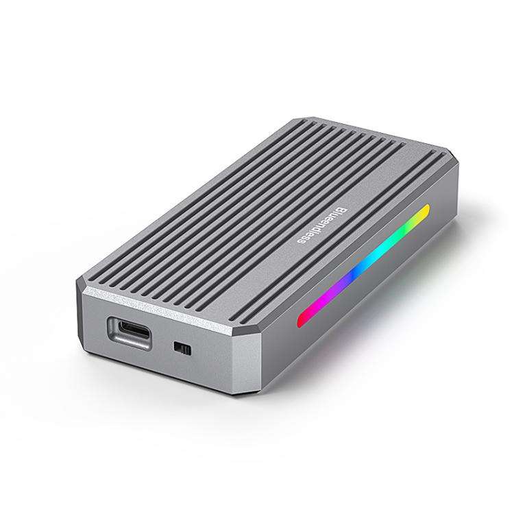 Blueendless M.2 Nvme SSD Box 40Gbps Hard Drive Reader, Spec: USB4 Box with RGB Lights + Fan