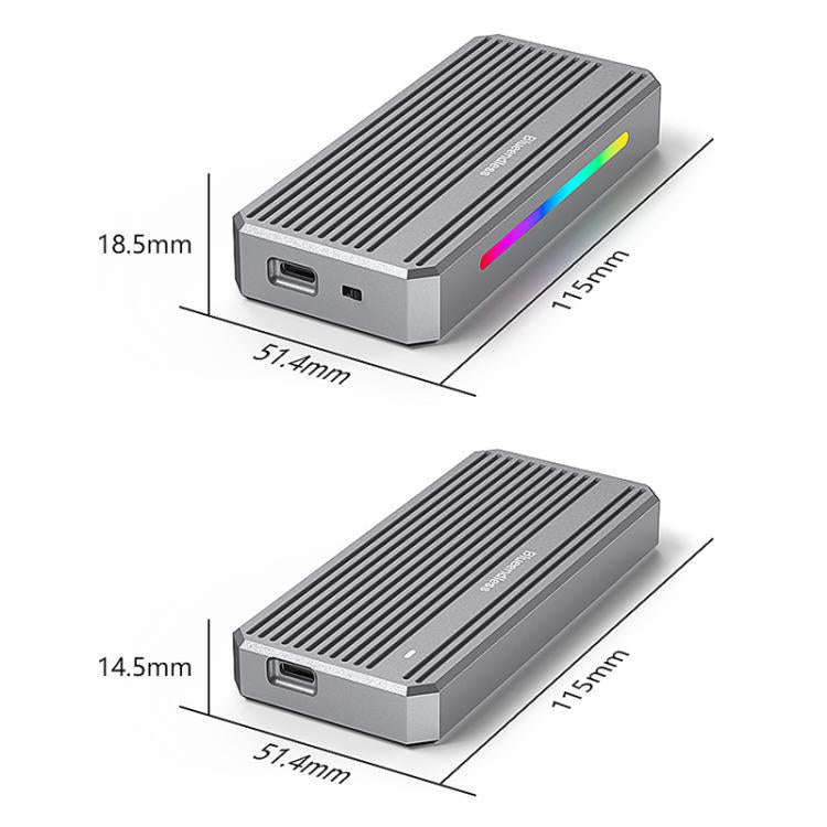 Blueendless M.2 Nvme SSD Box 40Gbps Hard Drive Reader, Spec: USB4 Box with RGB Lights + Fan